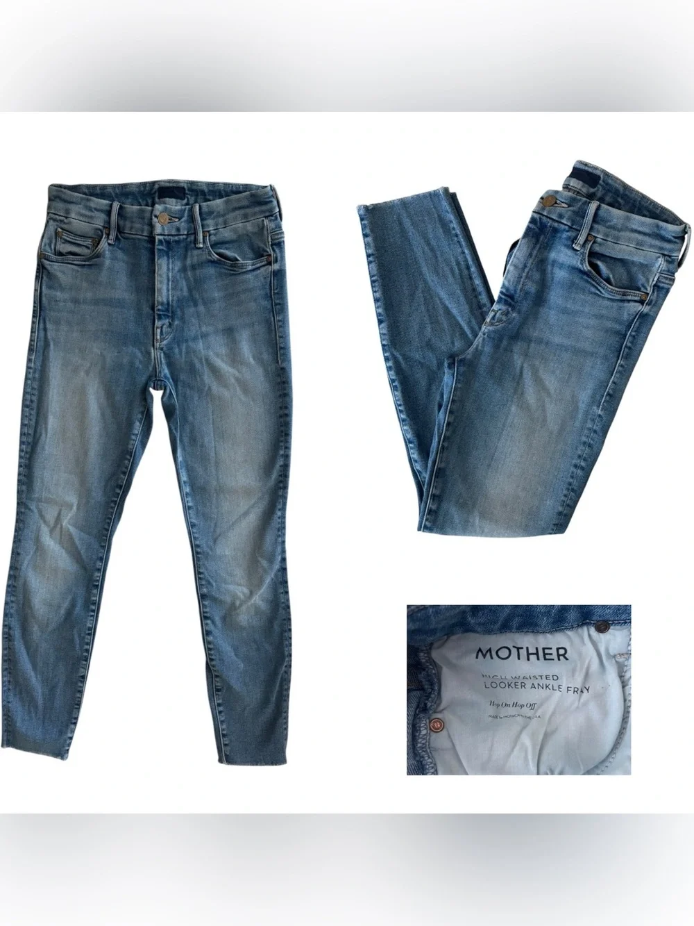 Mother High Waisted Looker Ankle Fray - Picture 1 of 6